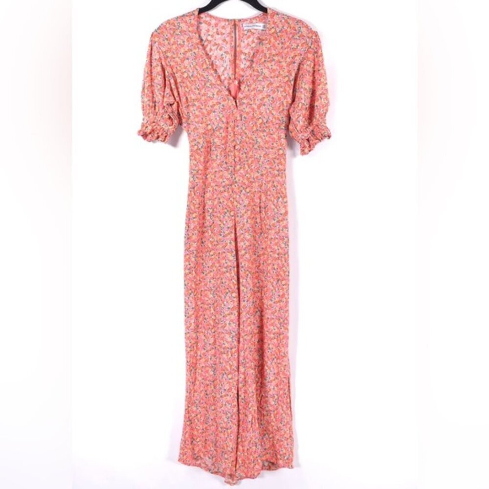 FAITHFULL THE BRAND Women's Pink Floral Anika Mathiola Jumpsuit Size 4 SMALL‎